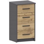 Commode bodo 4s anthracyt - wotan 4 tiroirs 40cm �tag�re ufc
