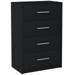Commode bodo 60cm 4s noir tagre 4 tiroirs
