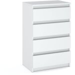 Commode commode en bois, buffet pour le salon, buffet pour la chambre � coucher 60 cm 4 tiroirs blanc ...