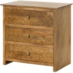 Commode en bois de manguier 80x48x78 naturel laqu� kashmir 207