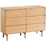 Commode en bois treveris � 6 tiroirs sklum