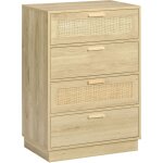 Mh - commode cannage 4 tiroirs sophie bois naturel Mh - commode cannage 4 tiroirs sophie bois naturel