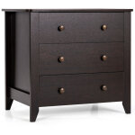 Commode chambre adulte commode 3 tiroirs avec 4 pieds meuble de rangement en bois pour chambre salon ...