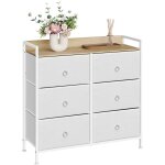 Commode chambre adulte 6 tiroirs woltu, armoire avec tiroirs en tissu, meuble de rangement cadre en acier, ...