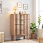 Commode de chambre � coucher, 4 tiroirs, meuble de chambre couleur bois, meuble de rangement pour chambre ...