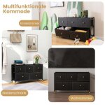 Commode pour chambre a coucher avec 5 tiroirs large commode en tissu avec structure en metal 100 x 30 ...