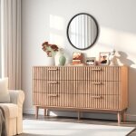 Commode pour chambre � coucher, 6 tiroirs, meuble de chambre couleur bois, meuble de rangement pour chambre ...