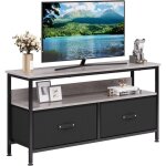 Lunsy - commode de chambre en tissu avec 2 tiroirs, commode meuble de rangement, cadre en mtal, 100 ...