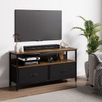 Lunsy - commode de chambre en tissu avec 2 tiroirs, commode meuble de rangement, cadre en mtal, 100 ...