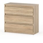 Commode en ch�ne sonoma 80cm 3s, meuble tv pour salon chambre � coucher