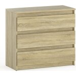 Commode en ch�ne sonoma 80cm 3s, meuble tv pour salon chambre � coucher