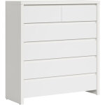 Commode chiffonier � 6 tiroirs, coloris blanc / blanc mat - longueur 104, 5 x profondeur 40, 5 x hauteur ...