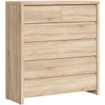 Commode chiffonier � 6 tiroirs, coloris ch�ne sonoma - longueur 104, 5 x profondeur 40, 5 x hauteur 112 ...