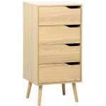 Commode chiffonnier décor bois naturel 4 tiroirs - 48 x 39. 6 x 96 cm - nepal Commode chiffonnier décor bois naturel 4 tiroirs - 48 x 39. 6 x 96 cm - nepal