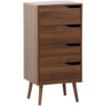 Commode chiffonnier décor bois noyer 4 tiroirs - 48 x 39. 6 x 96 cm - nepal Commode chiffonnier décor bois noyer 4 tiroirs - 48 x 39. 6 x 96 cm - nepal
