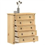 Commode corona 80x40x89 cm bois massif de pin