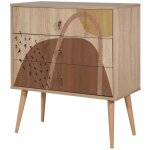 Commode dparigin, commode polyvalente, commode de chambre, meuble avec tiroirs, 80x40h89 cm, multicolore ...
