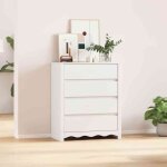 Commode avec tiroir blanc 76, 5 x 40 x 91 cm bois de pin massif Commode avec tiroir blanc 76, 5 x 40 x 91 cm bois de pin massif