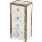 Hhg - jamais utilis] commode duran, commode  tiroirs, armoire, 4 tiroirs, style shabby, vintage 70x33x26cm, ...