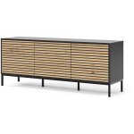 Vicco - commode eliza, noir / chêne, 150x60cm avec 3 tiroirs Vicco - commode eliza, noir / chêne, 150x60cm avec 3 tiroirs