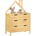 Idimex - commode enfant elano en bois massif 3 tiroirs - coloris naturel