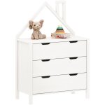 Idimex - commode enfant elano en bois massif 3 tiroirs - blanc