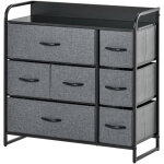 Commode étagère 7 tiroirs helmut grise et noire Commode étagère 7 tiroirs helmut grise et noire