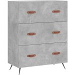 Commode gris bton 69, 5 x 34 x 90 cm bois d'ingnierie vidaxl