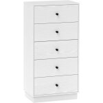 Commode haute 5 tiroirs rinna blanche