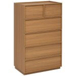 Commode haute framy 6 tiroirs bois fonc� - 5five