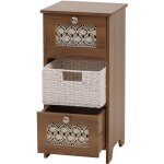 [jamais utilis�] commode hhg - 346, meuble � tiroirs, 3 tiroirs, tiroirs � paniers, bois m�lamin� 63x30x30cm, ...