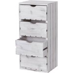 Hhg - jamais utilis] commode 519, 4 tiroirs, 70x32x26cm, blanc shabby