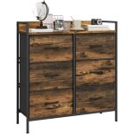 Commode - homcom - 6 tiroirs en tissu non tiss� - cadre acier - pour chambre � coucher salon - 79 x 29 ...