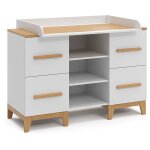 Vitalispa - commode à langer malia, blanc, 133 x 98 cm xl avec 4 tiroirs Vitalispa - commode à langer malia, blanc, 133 x 98 cm xl avec 4 tiroirs