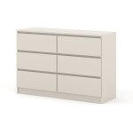 Commode maja s6 120 cm cachemire avec 6 tiroirs