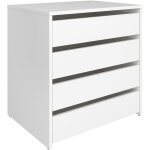 Commode, meuble de rangement avec 4 tiroirs coloris blanc - hauteur 61, 8 x longueur 60 x profondeur ...