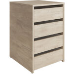 Commode, meuble de rangement avec 4 tiroirs coloris ch�ne - hauteur 61, 8 x longueur 45 x profondeur ...