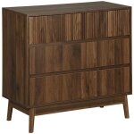 Sweeek - commode de rangement dcor bois de noyer. 3 tiroirs