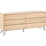 Beliani - commode de rangement minimaliste � 6 tiroirs panneau de particules marron clair cardigan