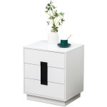 Commode relaxdays, h x l x p : 56 x 50 x 40 cm, 3 tiroirs, chambre, couloir, v�tements, livres, blanc ...
