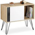 Commode retro design en bois et mtal annes 60 sideboard meuble rangement scandinave hxlxp: 70 x 80 ...