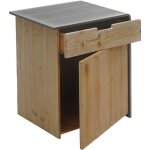 Dcoshop26 - commode table de chevet table d'appoint industrielle en bois 60x50x40 cm naturel avec aspect ...