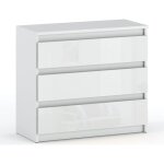Commode � tiroirs blanc brillant 80cm, meuble tv pour salon et chambre � coucher