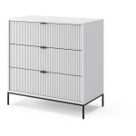 Vicco - commode avec tiroirs eliza, blanc, 80 x 81. 2 cm avec 3 tiroirs