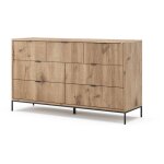 Vicco - commode avec tiroirs eliza, ch�ne viking, 140 x 81 cm avec 7 tiroirs