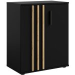 Commode varia - 2 portes - design moderne en noir et ch�ne artisan