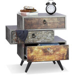 Commode vintage avec 3 tiroirs look b�ton �tag�re meuble rangement shabby industriel hxlxp: 60x60x40 ...