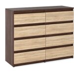 Commode wenge - 120 cm - 8 tiroirs - Élégante et fonctionnelle pour salon Commode wenge - 120 cm - 8 tiroirs - Élégante et fonctionnelle pour salon