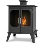 Commodo - chemine au biothanol de sol freestanding, style vintage, 52x30xh78 cm