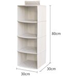 Compactor rangement suspendu pour chaussures et v�tements, 4 compartiments, fermeture velcro, supporte ...